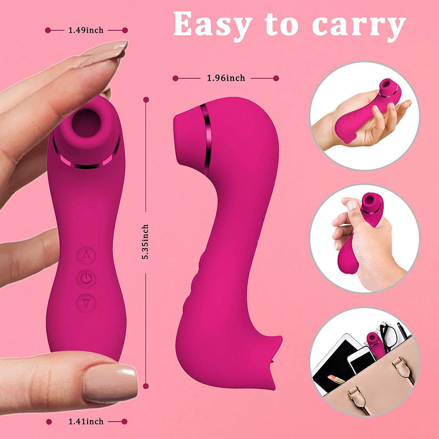 Vibrators 2 In 1 Clitoral Licking Portable Clit Sucker Powerful Clitoris Nipple G Spot Sucking Stimulator Sex Toy for Female Masturbator 230923