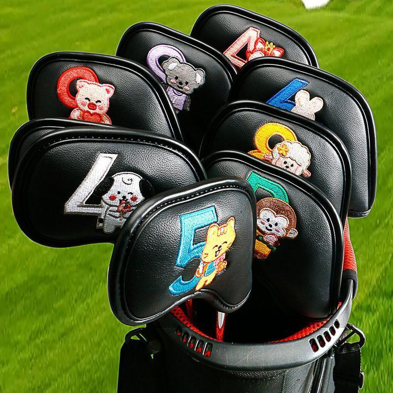Other Golf Products 910Pcs Portable PU Golf Club Iron Head Covers Protector Golfs Head Cover Set Golf Accessories Golf Putter Cover Golf Headcover 230
