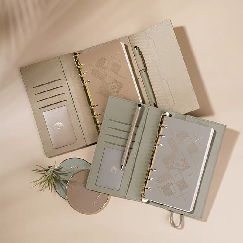 Notepads Hardcover Journal Loose-Leaf Notebook 6 Holes Diary Binder Spiral Notepad Planner Organizer Agenda Office School Supplies 230923