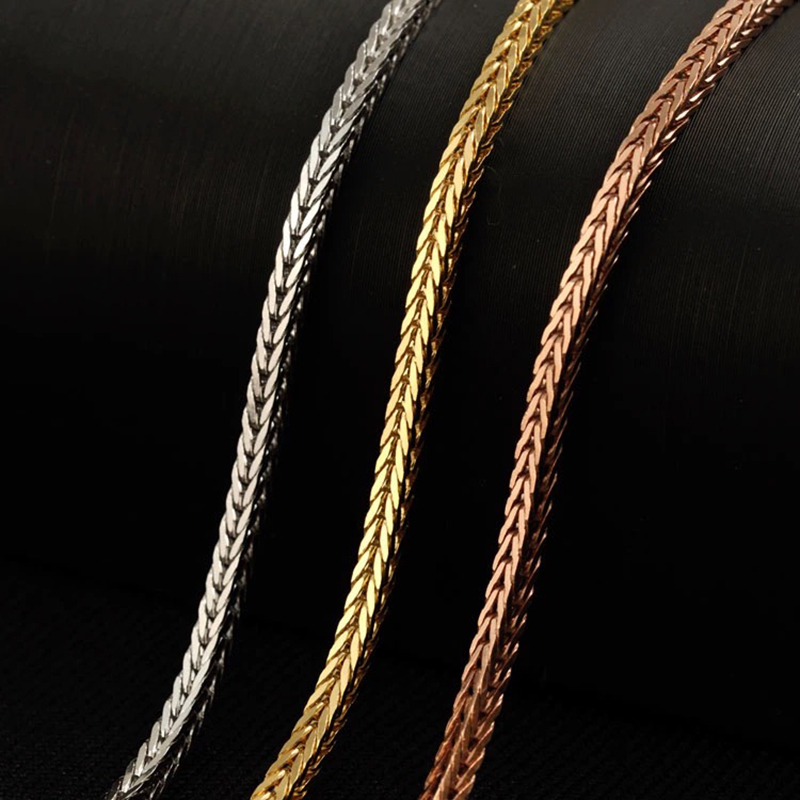 Pendant Necklaces MIQIAO 925 Sterling Silver Chopin Chain Platinum Rose Gold Color Long 40 45 50 55 60 65 70 80 CM Wide 1.6 MM Men Women Necklace 2309