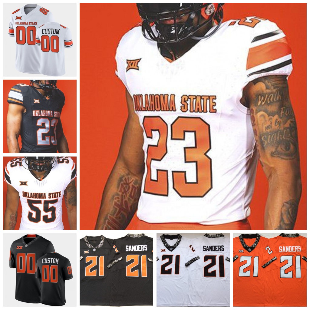 5 Kendal Daniels Custom Oklahoma State Cowboys Football Jersey Brennan Presley Collin Oliver Gunnar Gundy Ollie Gordon II Talyn Shettron Spencer Sanders Ollie