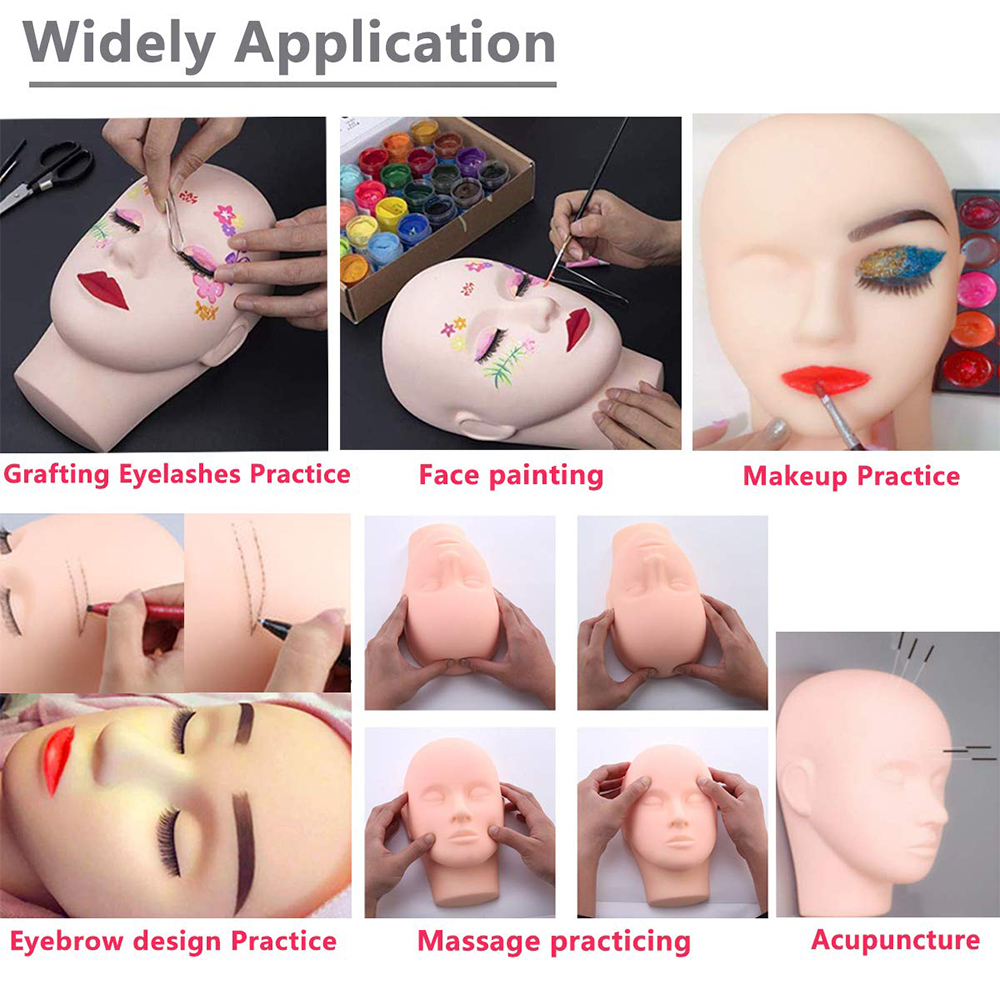 False Eyelashes False Eyelash Extension Kit Set Beginner Mannequin Head Lash Brush Tweezers Scissors Lashes Pad Storage Accessories Makeup Tool 230923