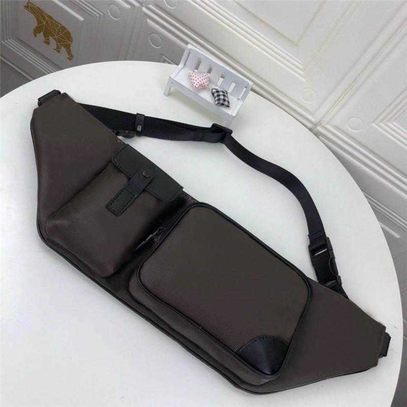 CHRISTOPHER Men BUMBAG Classic Canvas Designer Belt Bag Cross-body Genunie Cowhide Leather Man Waist Shoulder bags Purse