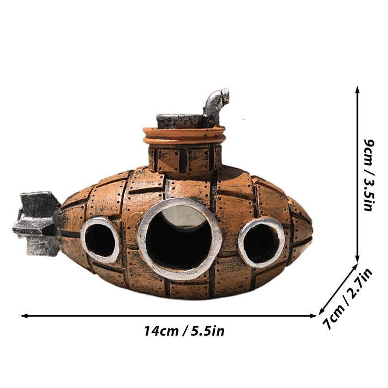 Aquariums 1 PC Random Color Fish Tank Aquarium Decorative Housing Ornaments Submarine Fish Tank Landscaping Breeding House Spawning D9176 230925