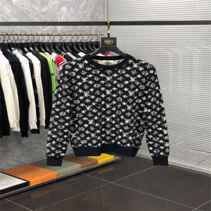 New Cardigan Knitted Sweater Minimalist Embroidery Letter Academy Style Luxury Elegant V-neck High Collar Pullover Male/Female c00p34