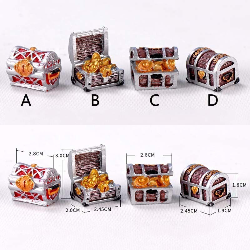 Aquariums Simulation Treasure Chest Box Antique Creative Resin Fish Tank Landscape Coins Case Figurines Craft Gifts Aquarium Ornament 230925