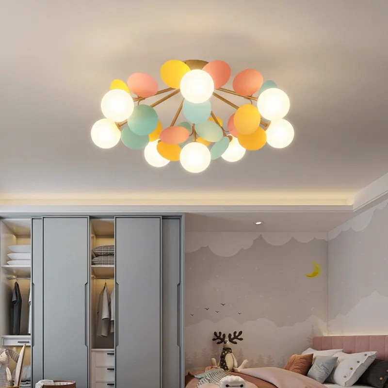 Modern Glass Hanging Lamp for Ceiling Kids Room Pendant Lights Living Room Bedroom Chandelier Loft Home Decorations Lustre