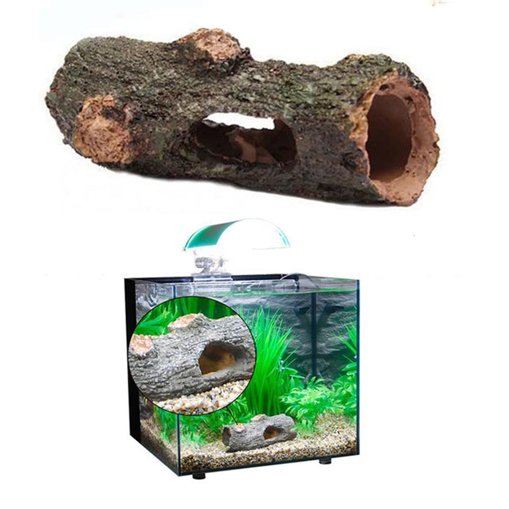 Aquariums Aquarium Hollow Tree Tunnel Cave Ornament Fish Shrimp Turtle Hiding Shelter Fish Tank Decorations Fishbowl Accessories 230925