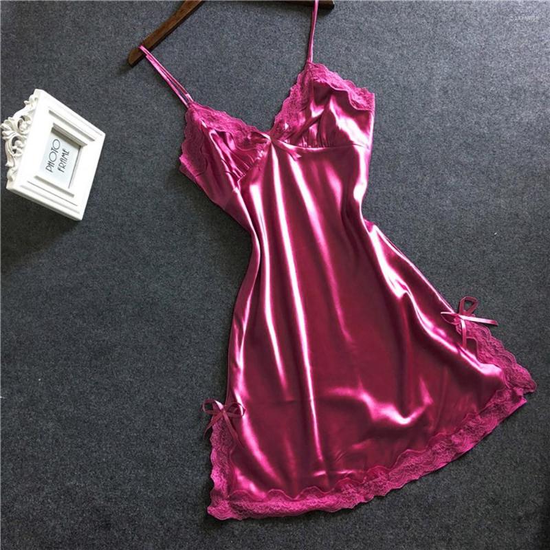 Women's Sleepwear Lace Patchwork Camisola Lingerie Nighty Wedding Silk Dress 2023 Sleep Wear Nightdress Clothes Women Nightgowns Sexy