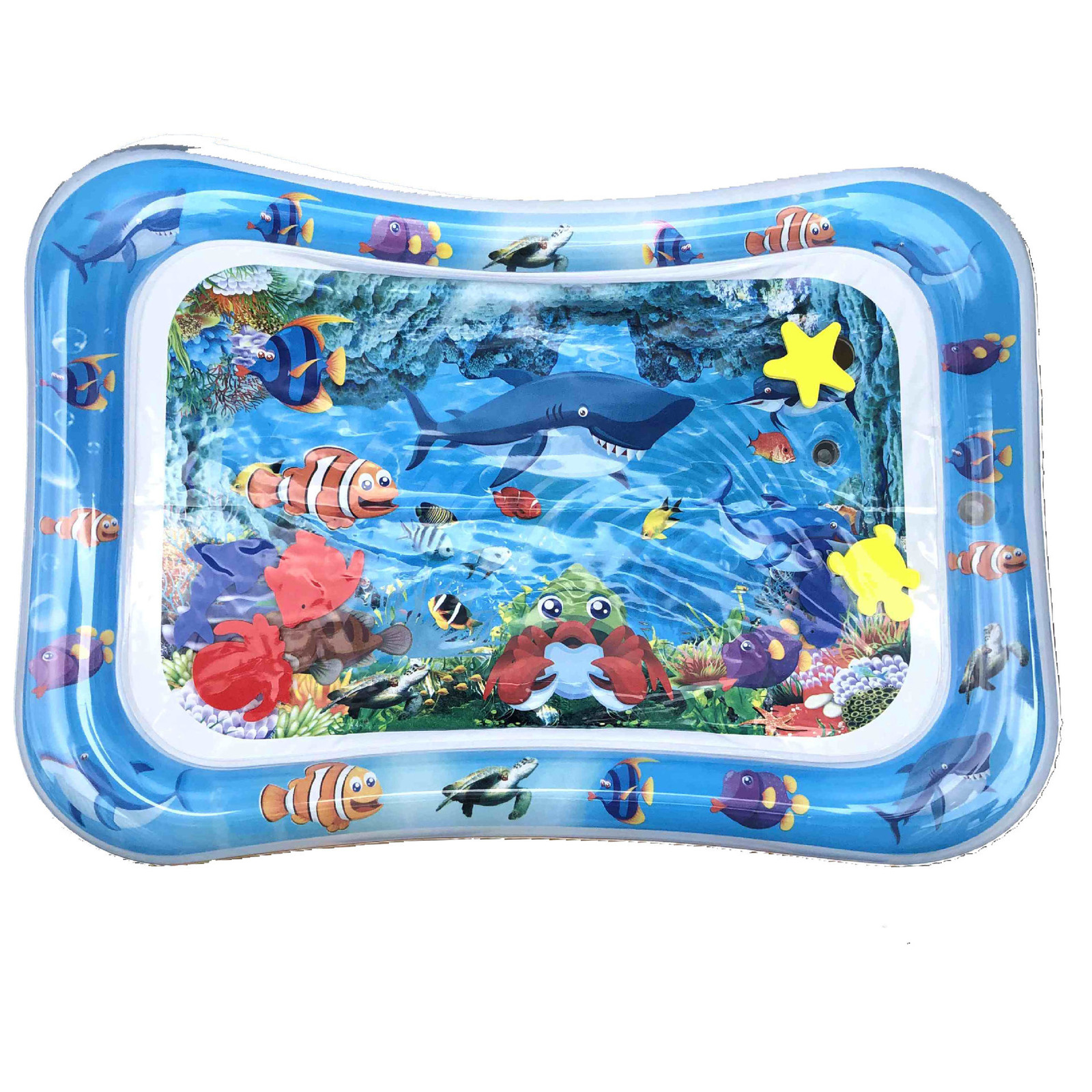 Bath Toys Sea Animal Print Baby Inflatable Play Mat Infant Toy for born Boy Girl Water Entertainment Playing Swimming Games Toys 230923