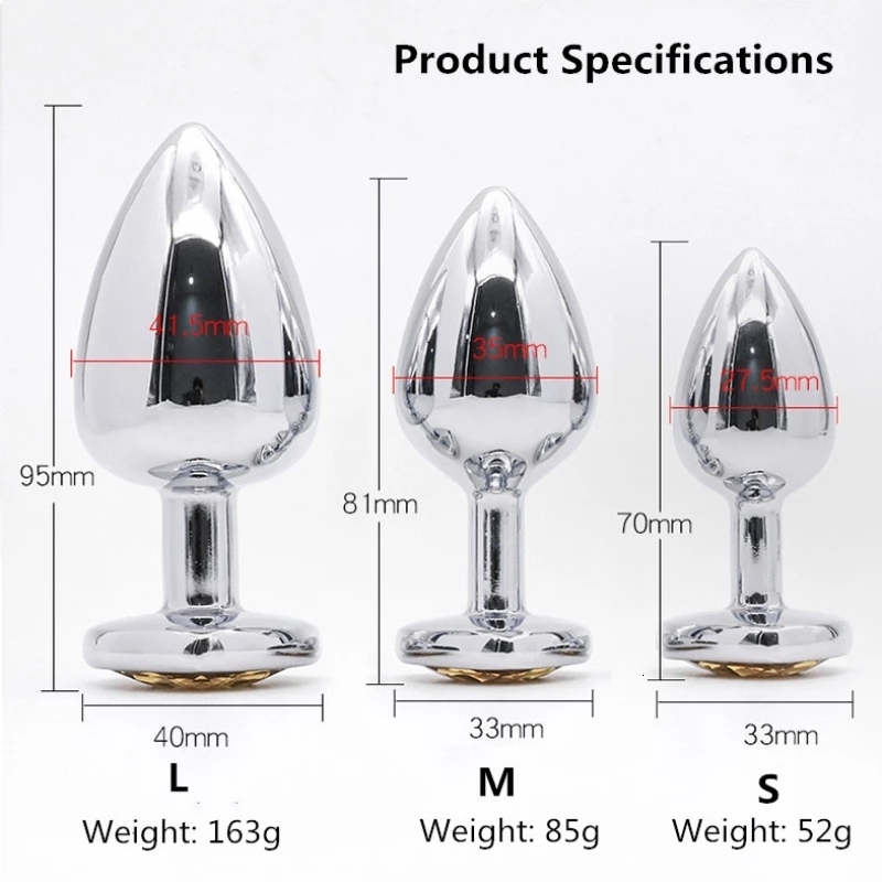 Anal Toys 3 Size Plug Heart Stainless Steel Crystal Removable Butt Stimulator Sex Prostate Massager Dildo 230925