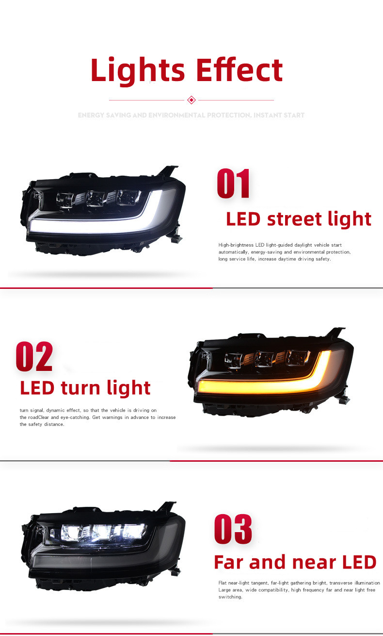 Headlight All LED for Toyota Land Cruiser 20 22-2023 LC300 Headlight Assembly High Configuration LED Daytime Light