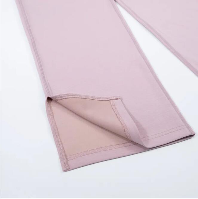 Softstreme Split-hem Long Ladies High Waist Soft Fabric Straight Jogger Trousers Shows Legs Yoga Fiess Pants