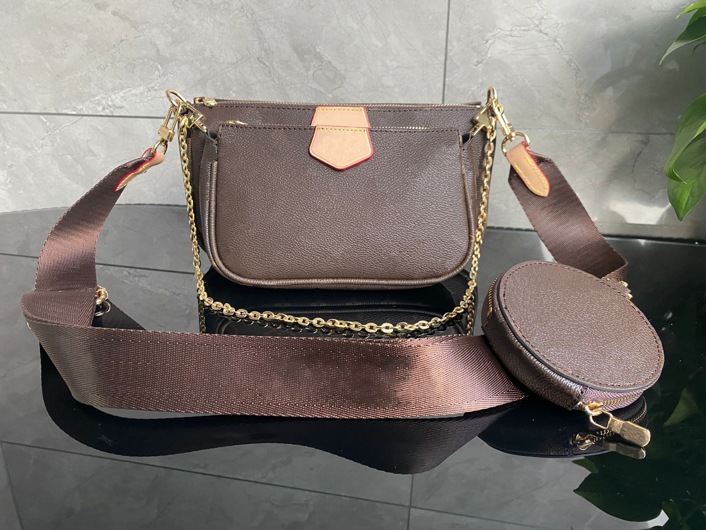 10A M44813 Three In One Shoulder Bag Brand New Wholesale Ladies Multicolor Strap Messenger Bag Set Favorite Shoulder Bag Postman Designer Bags M44840
