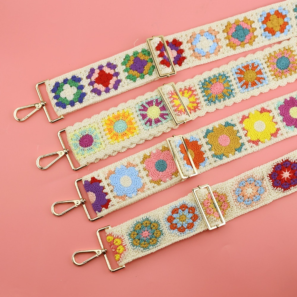 Bag Parts Accessories Crochet Flower Purse Straps Replacement Crossbody for Handbag Guitar Strap 2 inch Wide Adjustable 230925