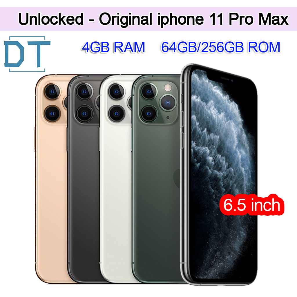 100% original Apple iPhone 11 Pro Max 6.5" Used Genuine Super Retina XDR OLED Face ID A13 Bion ROM 64GB 256GB 4G Unlocked Mobilephone,A+Excellent