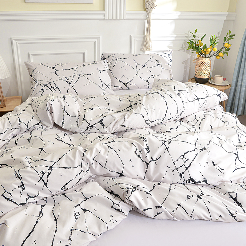 Bedding sets Black and White Bedding Set for Double Bed sabanas cama matrimonial Queen/King Comforter Sets Single Duvet Cover with Pillowcase 230923