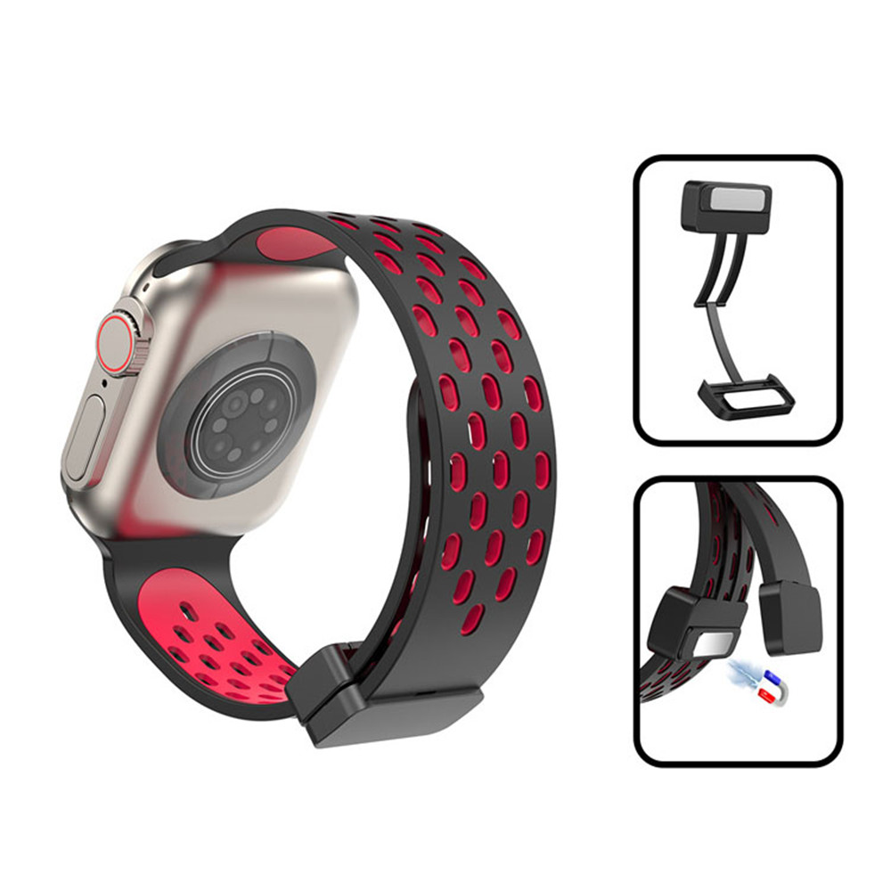 Two-Color Magnetic Strap For Apple Watch Ultra Band 49 44 45 41 40 42 38 Mm Silicone Correa Bracelet Iwatch Series 9 8 Se 7 6 5 4 free shipping