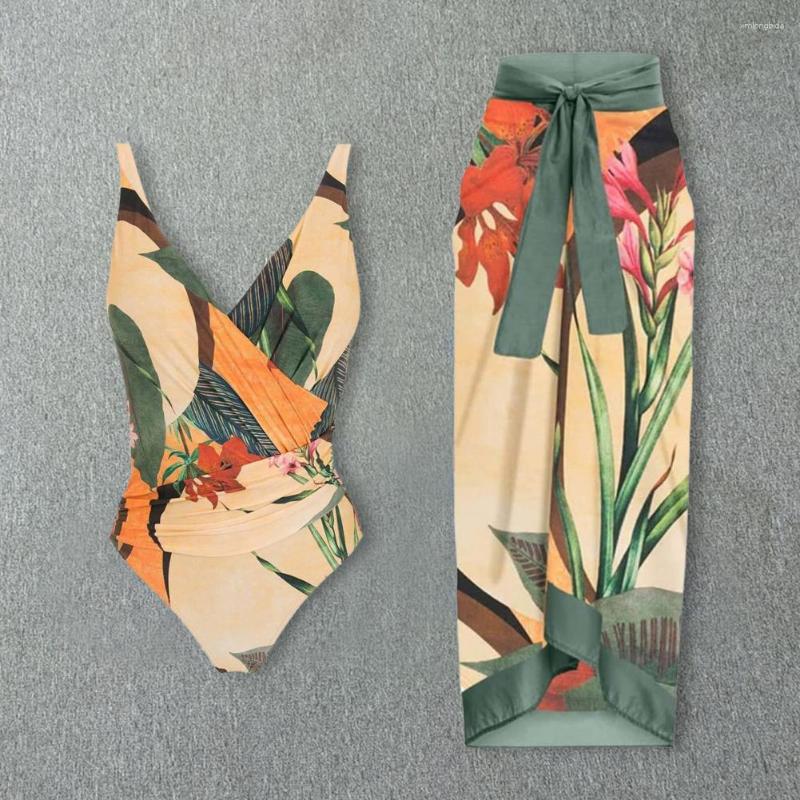 Women's Swimwear Vintage Women One Piece Swimsuit Designer Bathing Suit Beach Dress Cover Up Luxury Surf Wear Summer Beachwear