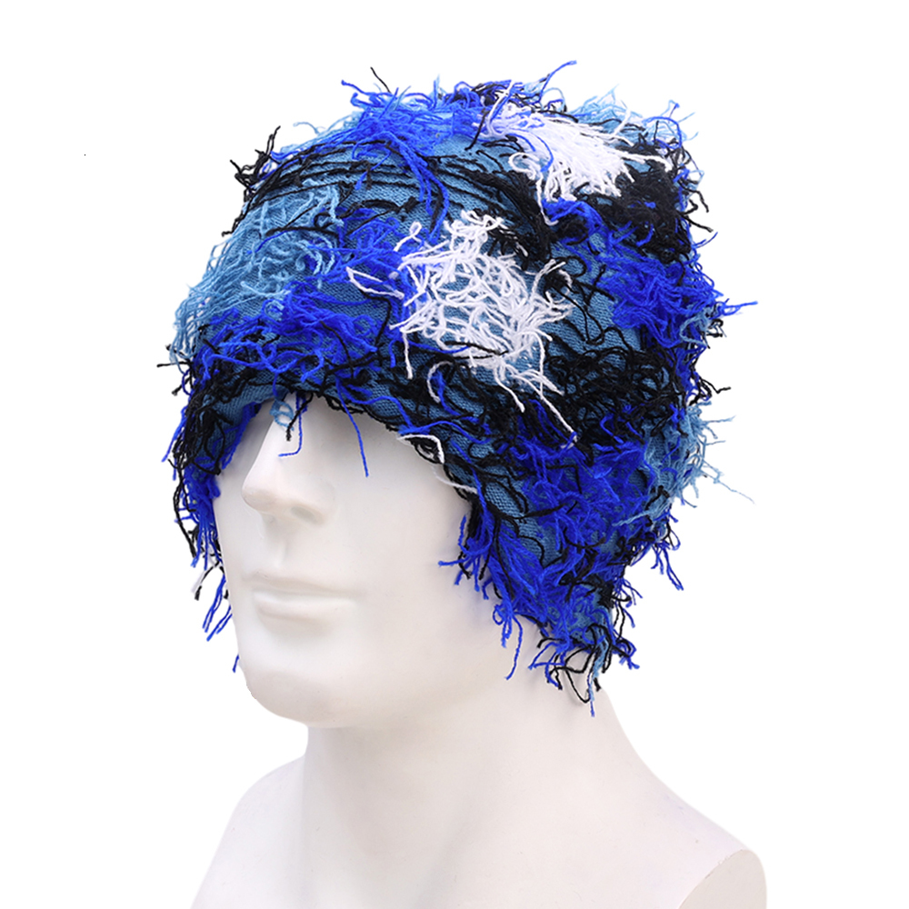 Beanie/Skull Caps Y2k Balaclava Distressed Ski Mask Knitted Beanies Hats Skullies Elastic Cap Winter Warm Full Face Shiesty 230925