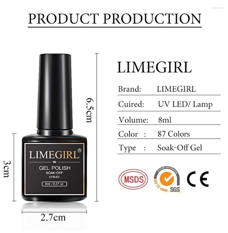 Nail Art Kits LILYCUTE 8Ml Gel Polish Kit Glitter Semi-Permanent Hybrid UV LED For Beginners