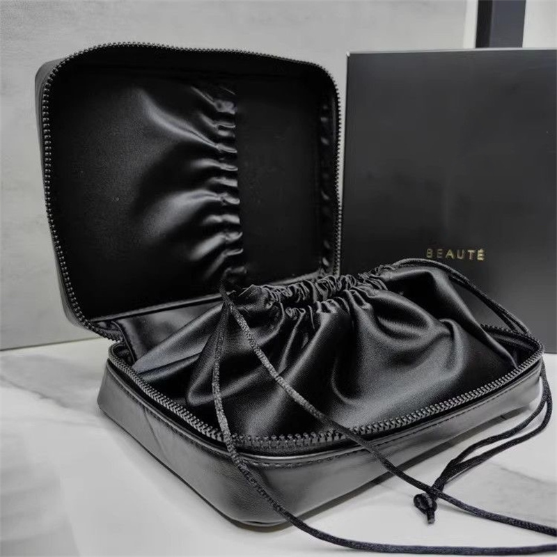 Beauty Cosmetic For Girl Zebra Print Storage Makeup Tools With Box String Big Capacity Zipper Blush Brush Eyeshadow Lipstick Bags Purse Wallet