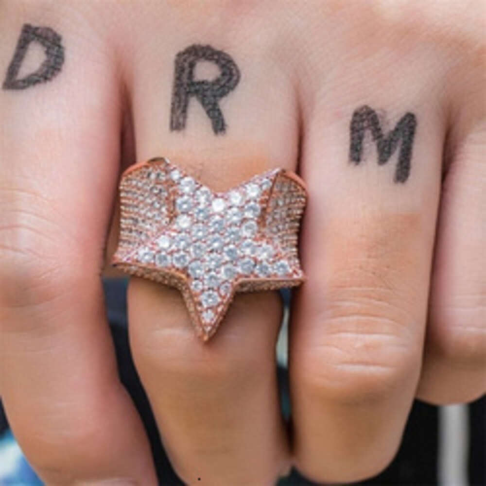 Factory Custom Hiphop Jewelry Sier Vvs Moissanite Dia Hip Hop Star Iced Out Letter Ring Men