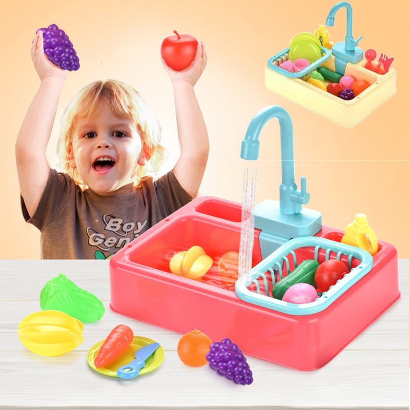 Kitchens Play Food Kids Mini Water Dispenser Kawaii Electric Dishwasher Pretend House Games Kitchen Items Toy Role Playing Girls Toys Gift 230925
