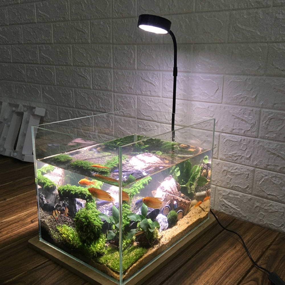 Aquariums Lighting 10W Potted Plants Heat Insulation With Wood Board Waterproof USB Powered Miniature Landscape Aquarium LED Light Home Fish Tank 2309