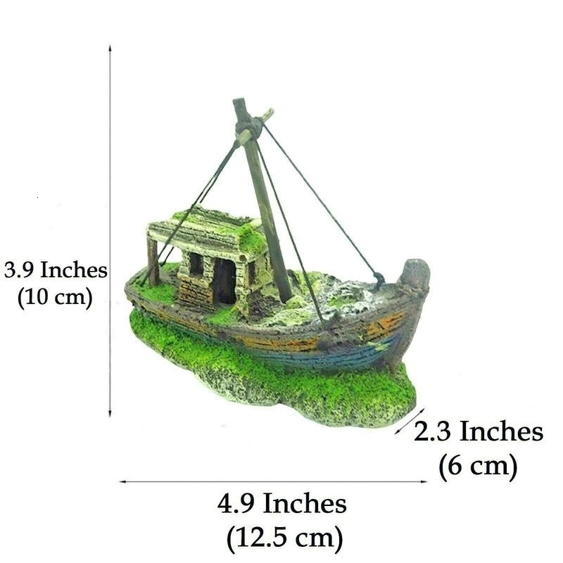 Aquariums Aquarium Resin Ornament Pirate Ship Wreck Ship Decor Boat Decorations Fish Tank Accessories Aquarium Ornament 230925