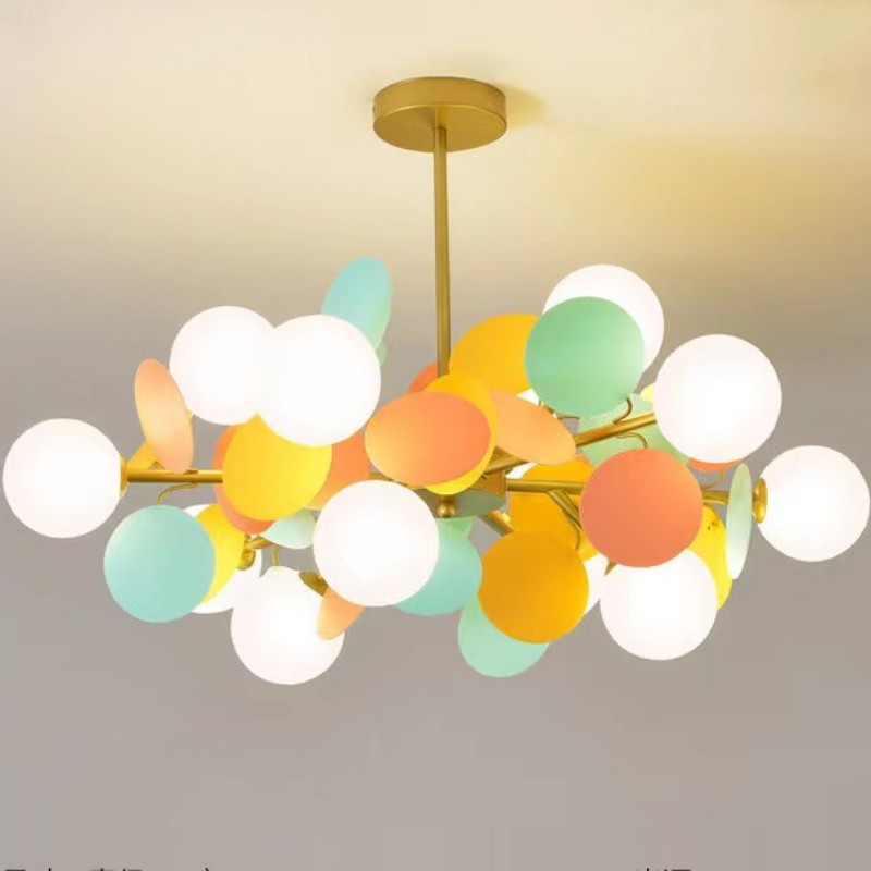 Modern Glass Hanging Lamp for Ceiling Kids Room Pendant Lights Living Room Bedroom Chandelier Loft Home Decorations Lustre