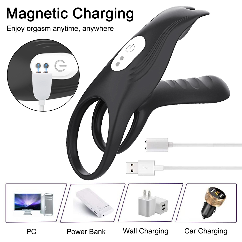 Cockrings Vibrating Cockring Couple Vibrator with Dual Motor Wireless Cock Penis Ring Adult Sexy Toys For Men Delay Ejaculation Penisring 230925