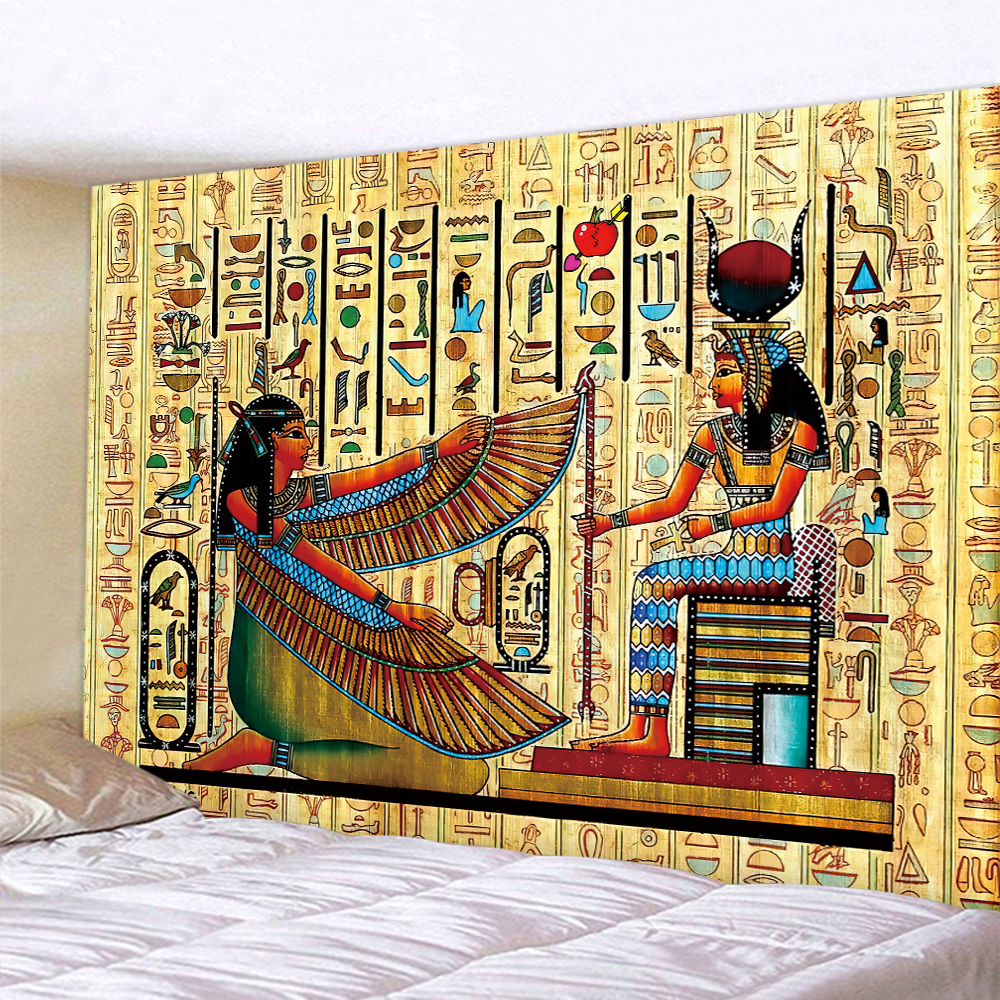 Tapestries Ancient Egyptian pyramid mural home decoration tapestry psychedelic scene Bohemian decorative tapestry bed sheet wall hanging 230923