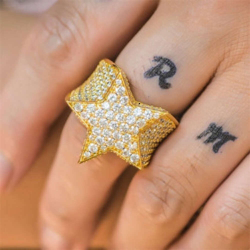 Factory Custom Hiphop Jewelry Sier Vvs Moissanite Dia Hip Hop Star Iced Out Letter Ring Men