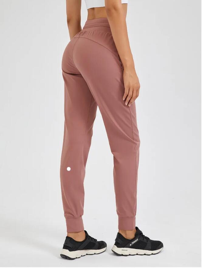 LL Yoga Wear Womens Jogging Pants Ready to Pull Rope Stretchy High Waist Training Strap Pants