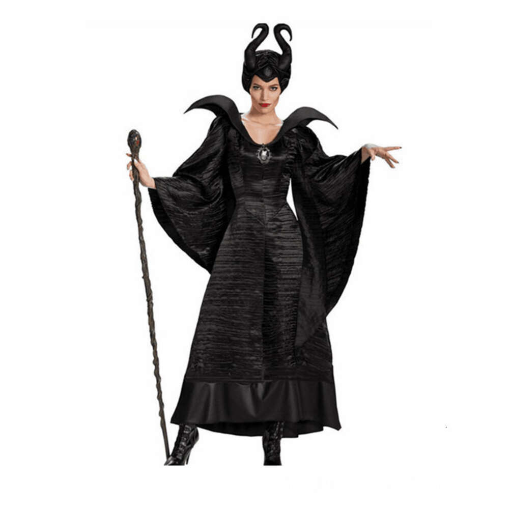 Halloween Costume Sleeping Spell Marlene Fisson Black Witch Costume Adult Robe Demon Costume Role Play Costume