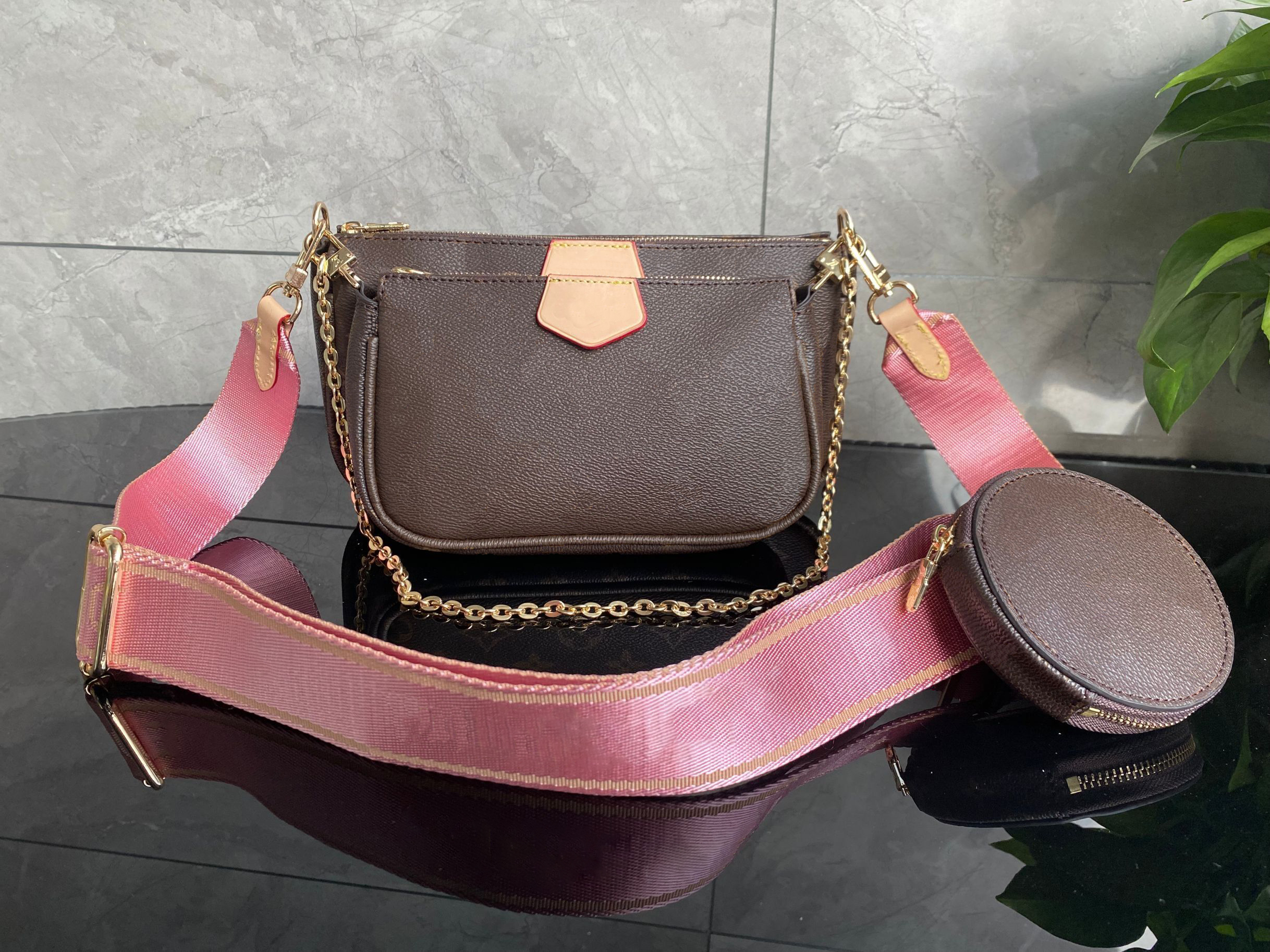 luxurys Designers bags Favorite Handbags Multi Pochette Accessoires Purses Flower Pochette 3pcs Crossbody Bag Shoulder Bags