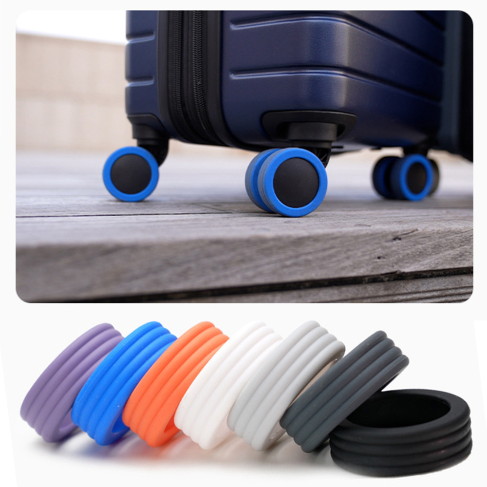 Bag Parts Accessories 8PCS Luggage Wheels Protector Silicone Caster Shoes Travel Suitcase Reduce Noise Guard Cover 230925