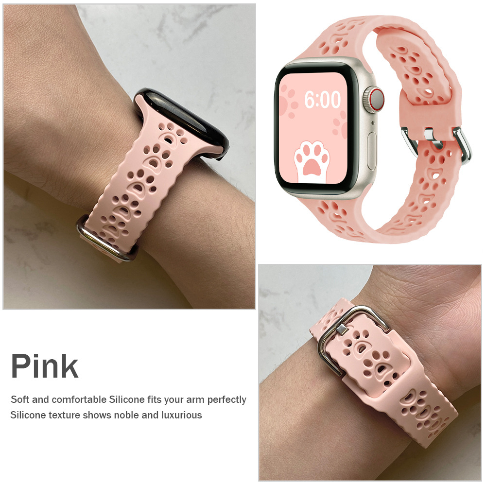 New Design Smart Bands Accessories Silicone Band Cat Paw Watch Strap For iWatch Series 2 Ultra 9 8 7 6 5 4 SE 38 40 41 42 44 45 49mm free shipping