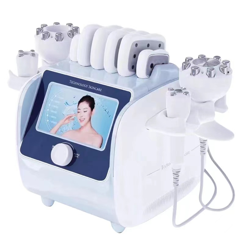Newest!!Desktop 6in1 cavitation negative Microcurrent Radio Frequency vacuum sculpting lipolaser face and full body slimming rf machine salon spa
