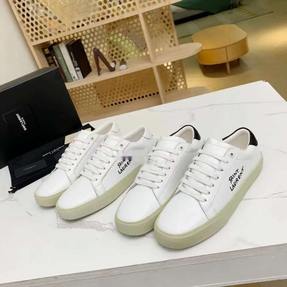 Designer Canvas Court Classic Sl/06 Perforated Embroidered Leather Sneakers