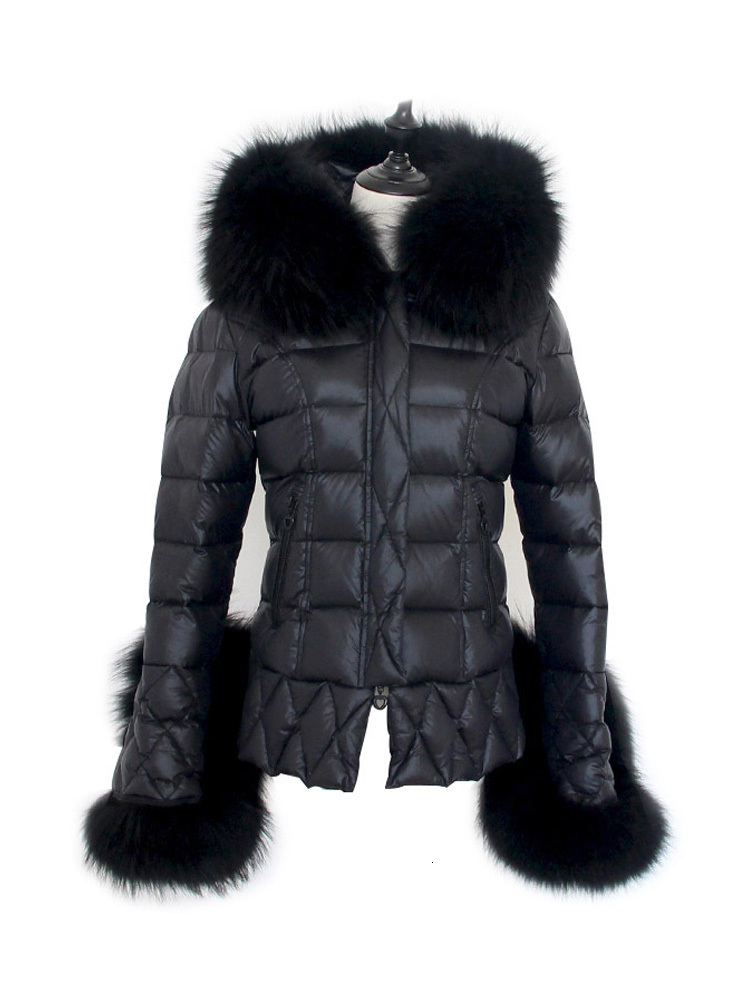 Women's Down Parkas Janveny Real Raccoon Fur Hooded 90% White Duck Down Coat Women Winter Puffer Jacket Thick Warm Female Feather Parkas Outwear 