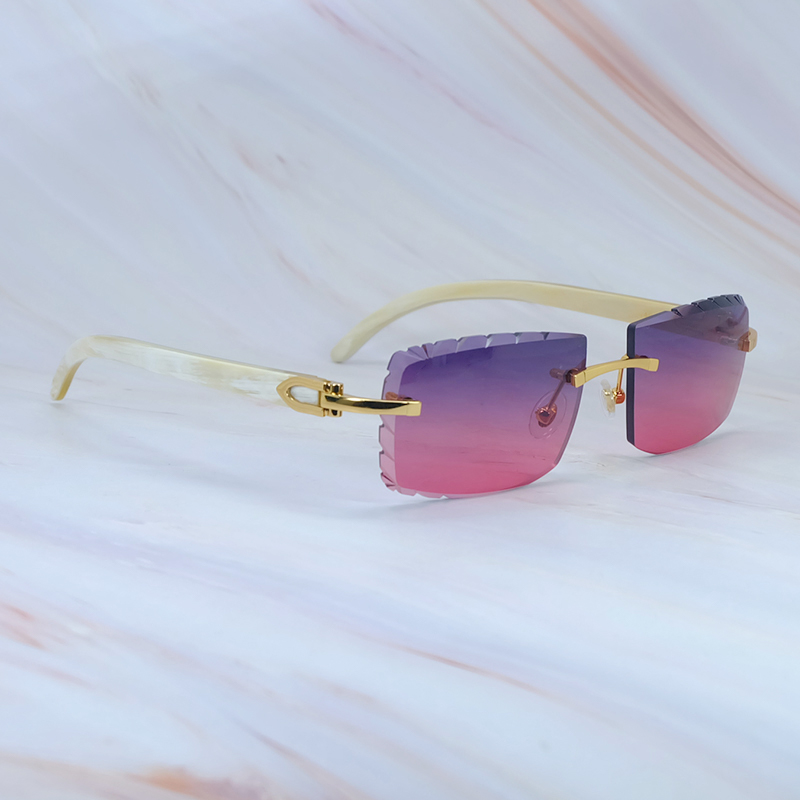 Classy glasses White Buffalo Horn Sun Glasses Small Diamond Cut Sunglasses Real Buffalo Horn Stylish Vintage Carter Luxury Eyewear Gold Frame