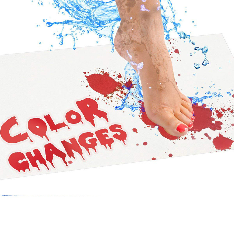 Carpet Halloween Gifts Blood Bath Mat Wet Horror Bloody Footprints Shower Carpet Bathroom Non-slip Rug Bathroom Halloween Decor 230926