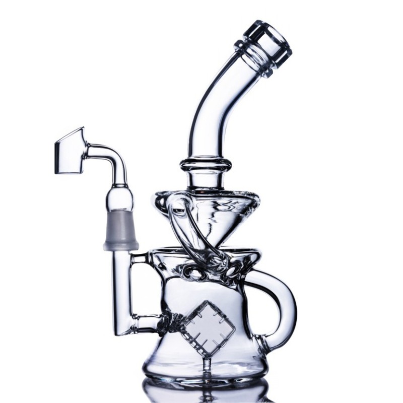 Blue 2 layers honeycomb percolator rig 14 mm male joint 8 inches Beaker bong glass with bowl bongs oil rigs dab water pipes