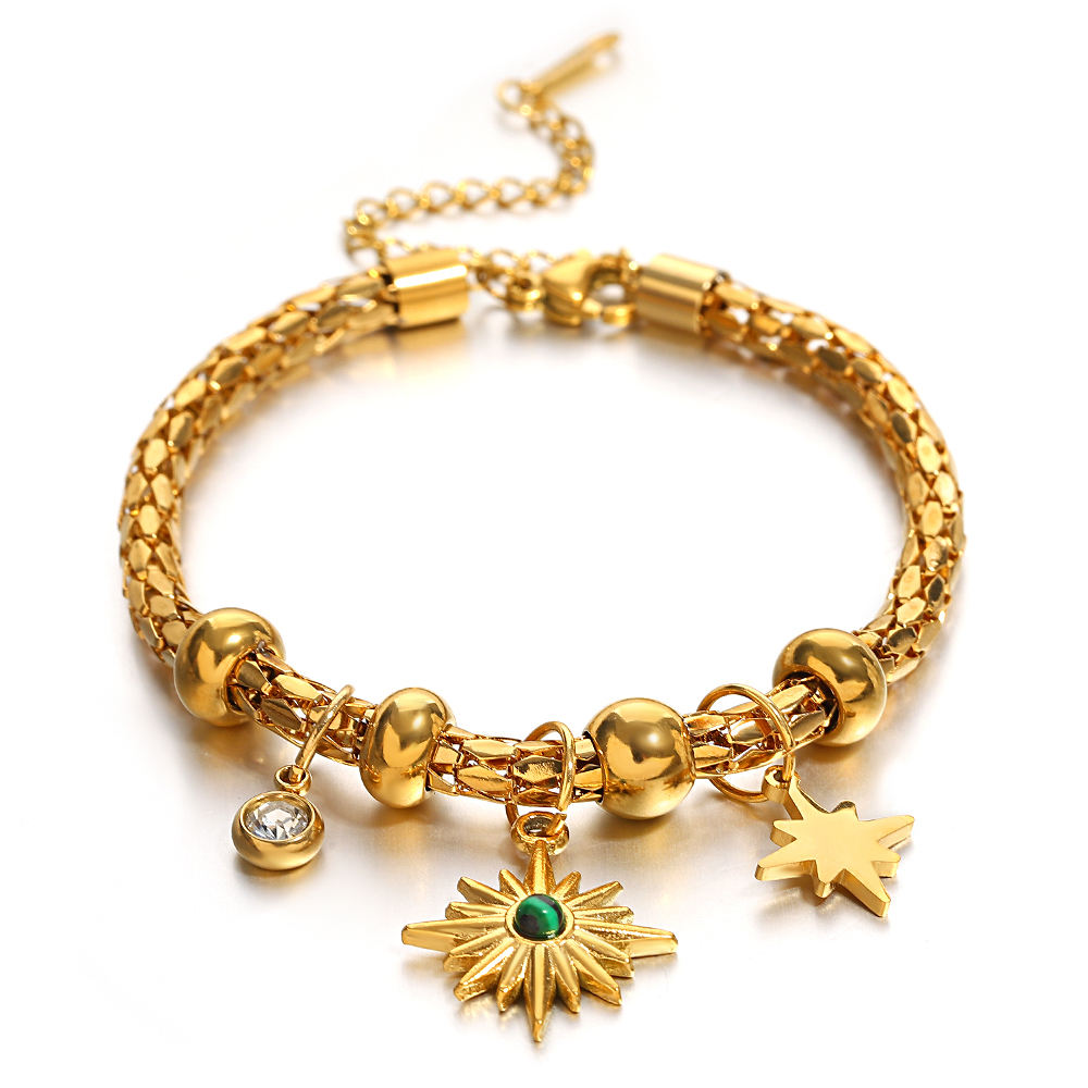 Bangle Trendy Octagram Star Charm Bracelet For Women Fashion Starlight Pendant Chain Bracelets Vintage Eight Awn Wristband 230926