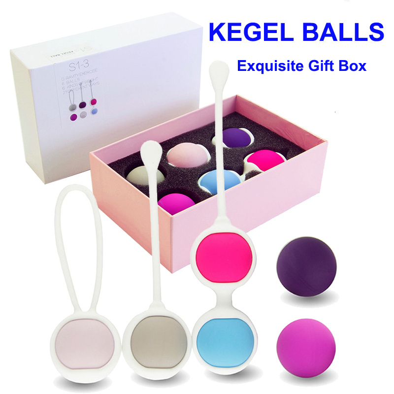 Vibrators 6pcs Vagina Tighten Exercise Kegel Ball Weights Chinas Muscle Simulator Geisha Dumbbell Soft Silicone Balls Sex Toy 230925