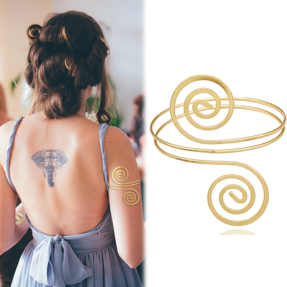 Bangle Bohemian Swirl Snake Arm Cuff Bracelets Armlet Armband Big Wide For Women Men Jewelry Pulseiras Accessories Gifts 230926