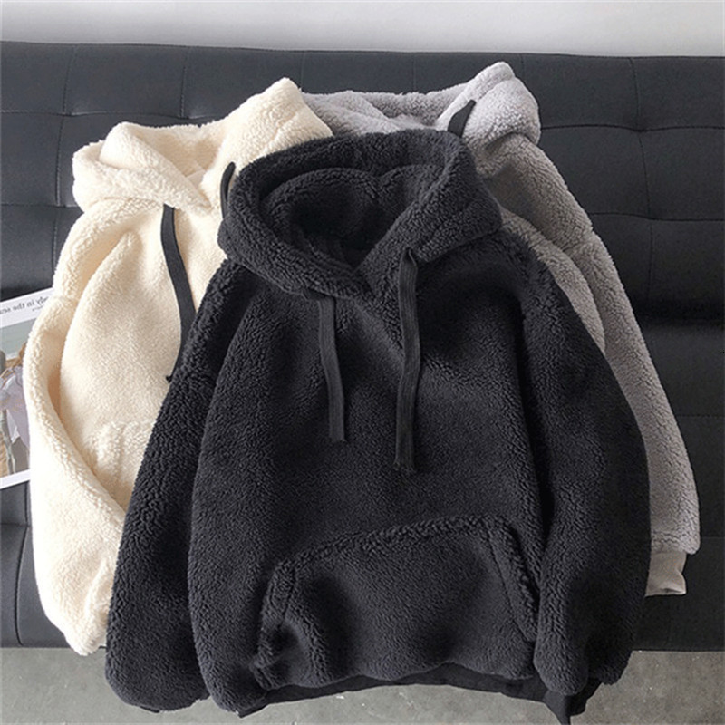 Women's Hoodies Sweatshirts Sweatshirts Hoodies Women Autumn Winter Plush Warm Fluffy Hoodies Loose Thick Hoodie Tops Harajuku Korean Velvet Pull