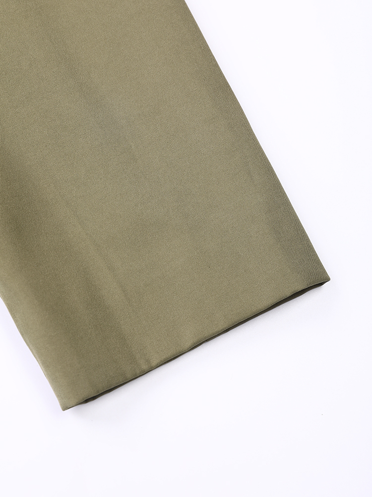 Womens Wool Blends EAM Green Brief Big Size Trench Women Lapel Long Sleeve Loose Fit Windbreaker Fashion Spring Autumn CPG0124 230925